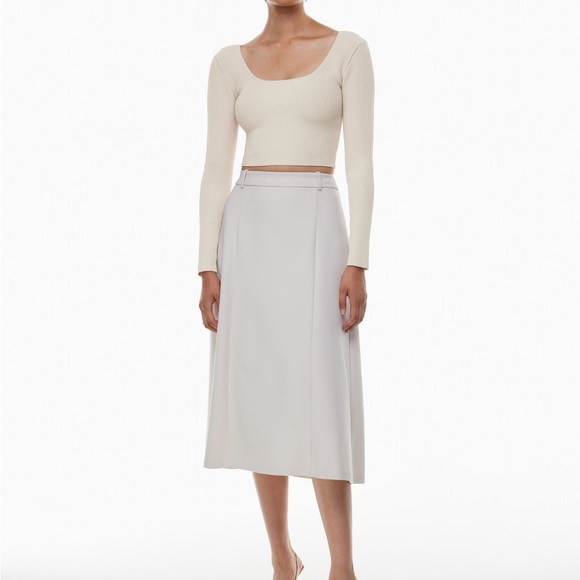 Babaton Ivory Ribbed Crop Top - Picture 3 of 5